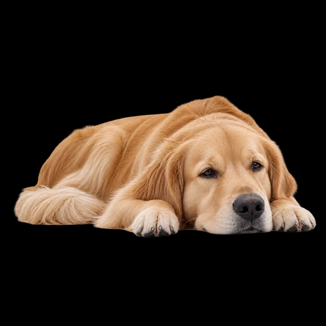 Resting dog representing energy and behavior changes