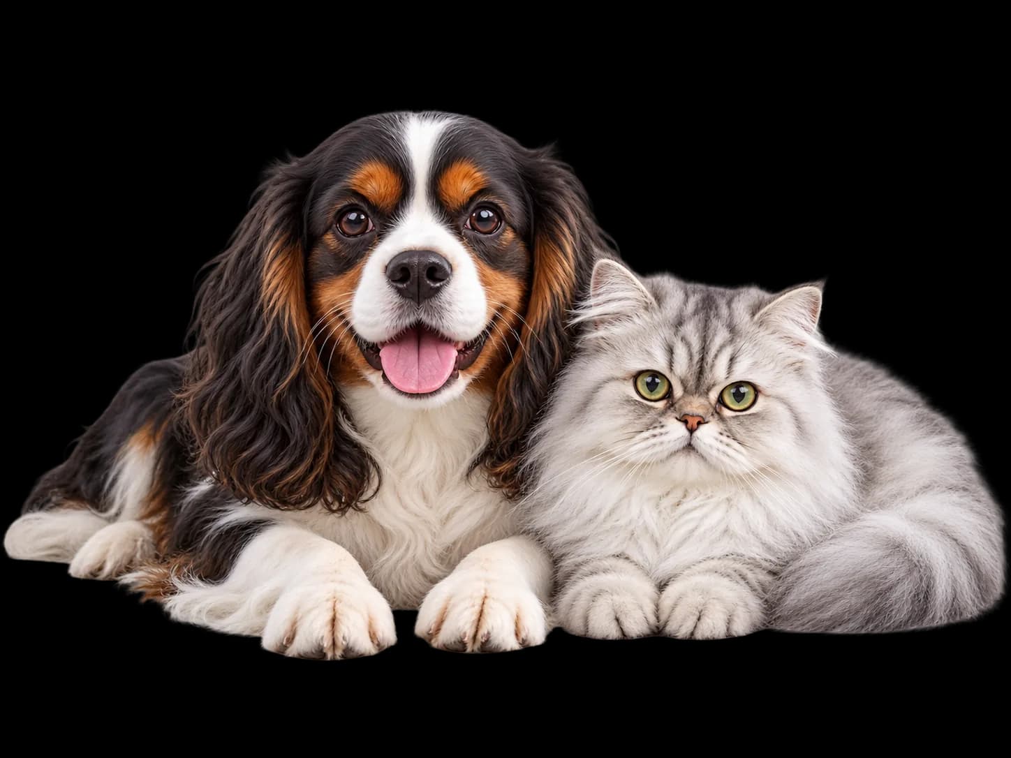 Senior dog and cat representing in-home senior and geriatric veterinary care